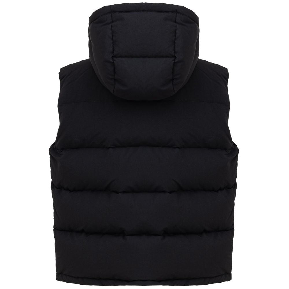 Black Polyester Sleveless Jacket