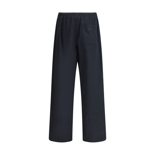 Black Cotton Casual Pants