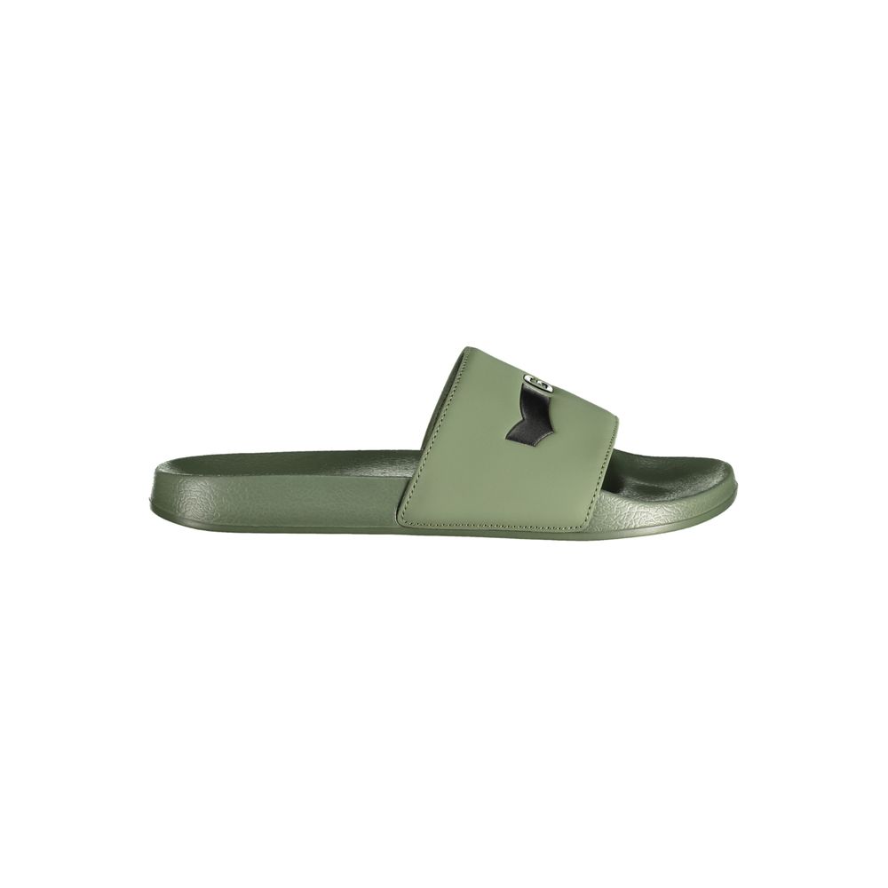 Green Polyester Mens Sandal