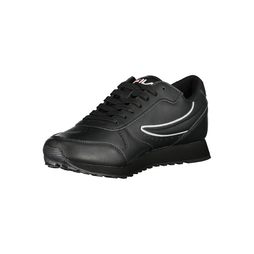 Black Polyethylene Athletic Sneakers