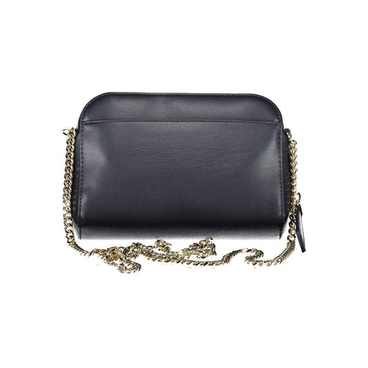 Blue Polyurethane Women Bag