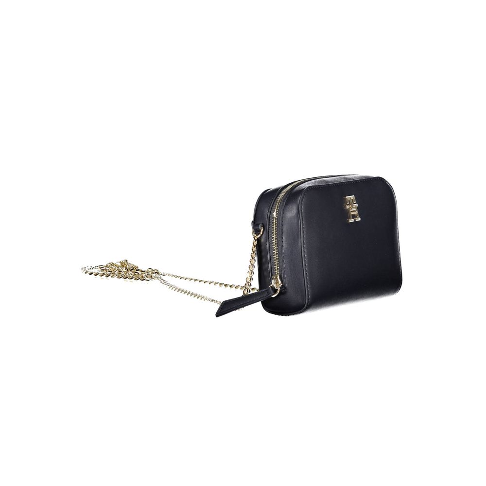 Blue Polyurethane Women Bag