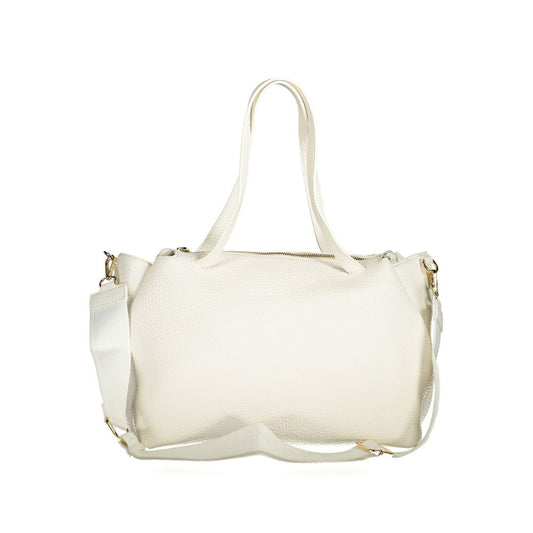 Bianco Polyurethane Women's Bag with Handles and Internal Pocket