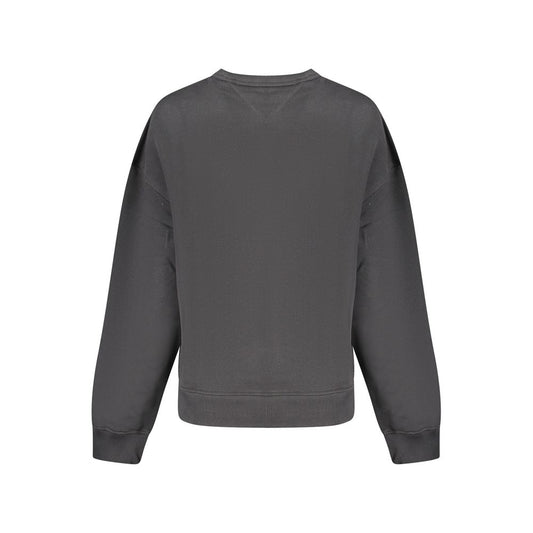 Black Cotton Women Sweatshirt