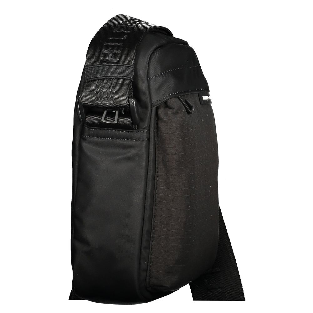 Black Recycled Polyester Men Shoulder Bag