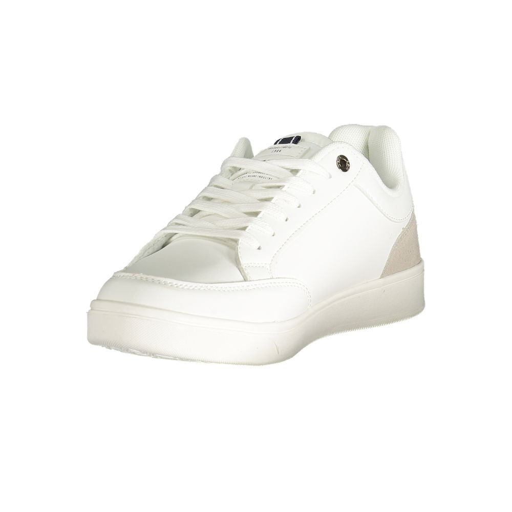 White Polyester Men Sneaker