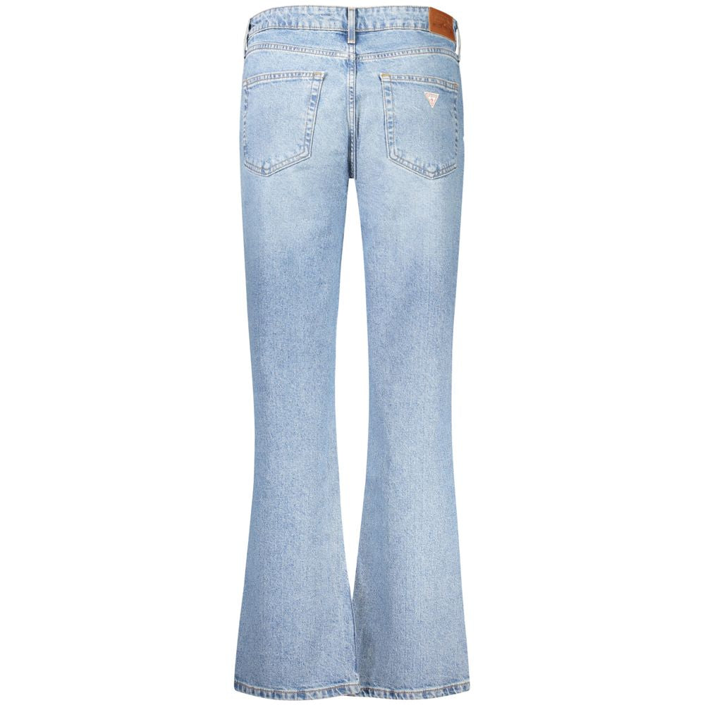Blue Cotton Straight-Leg Jeans
