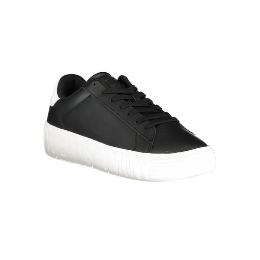 Black Polyurethane Men Sneaker