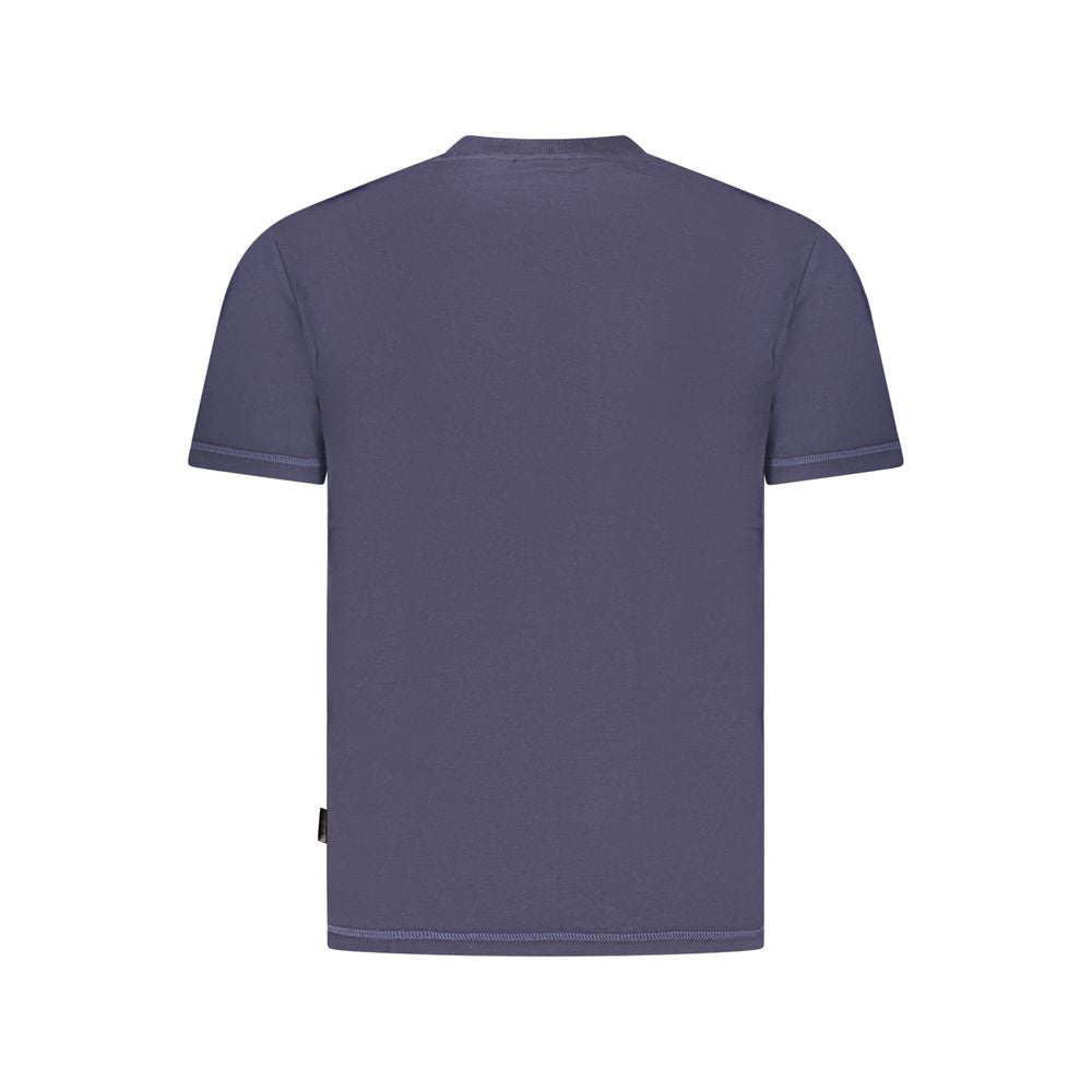 Blue Cotton Men T-Shirt