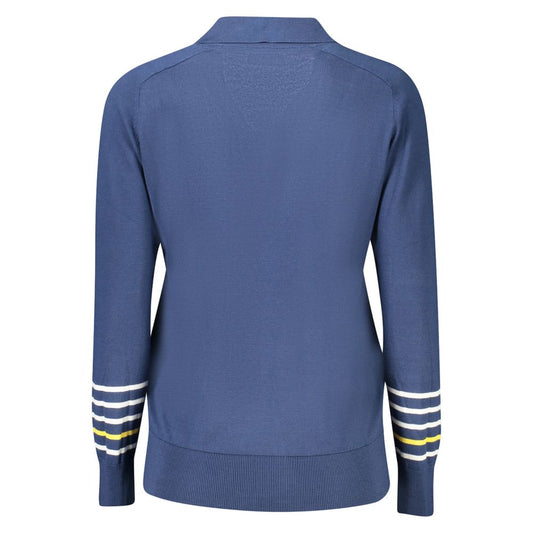 Blue Viscose Women Sweater