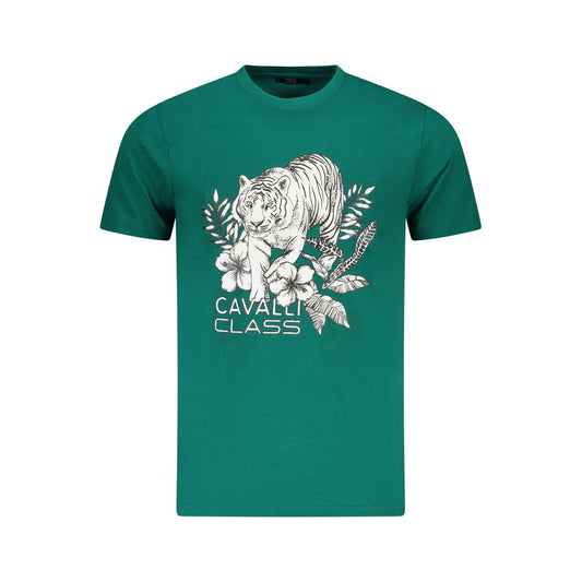 Green Cotton Men T-Shirt