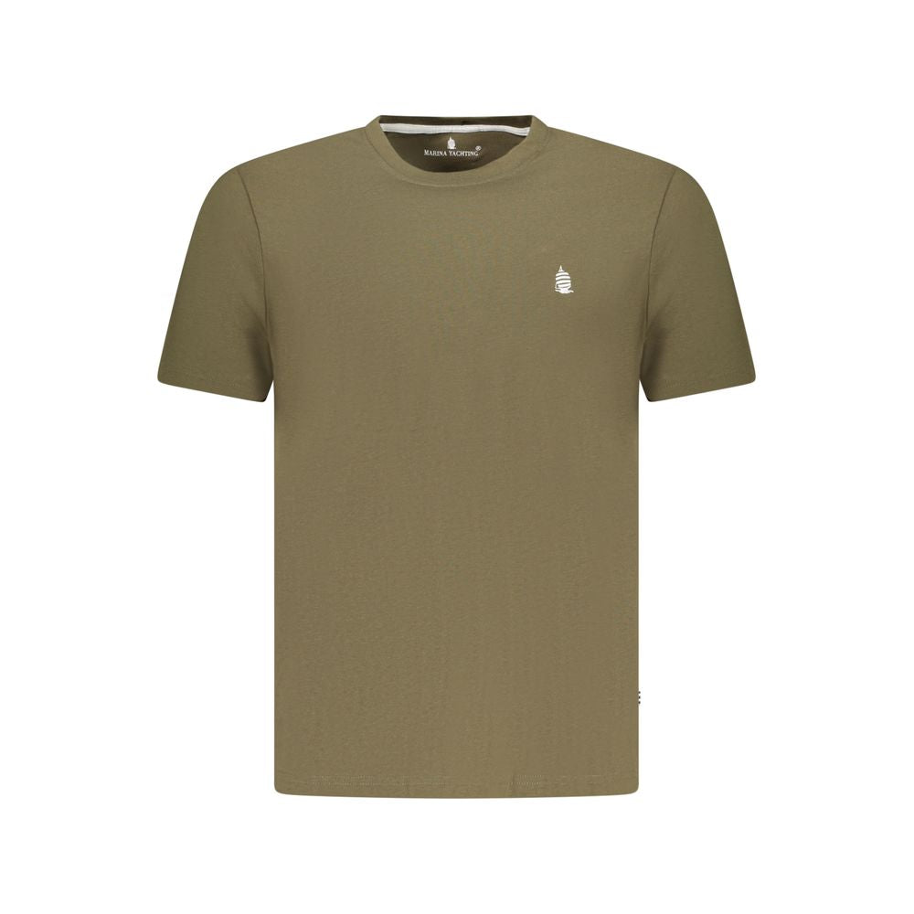 Green Cotton Men T-Shirt