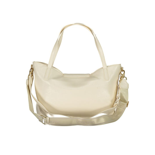 Beige Polyurethane Womens Bag