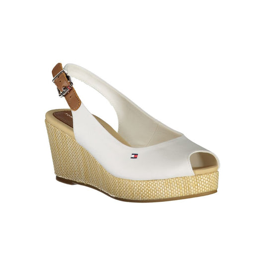 White Polyester Women Sandal