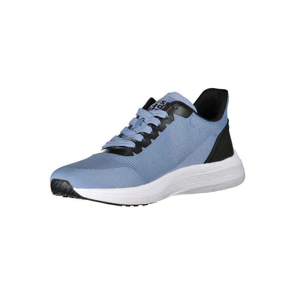 Blue Polyester Athletic Sneakers
