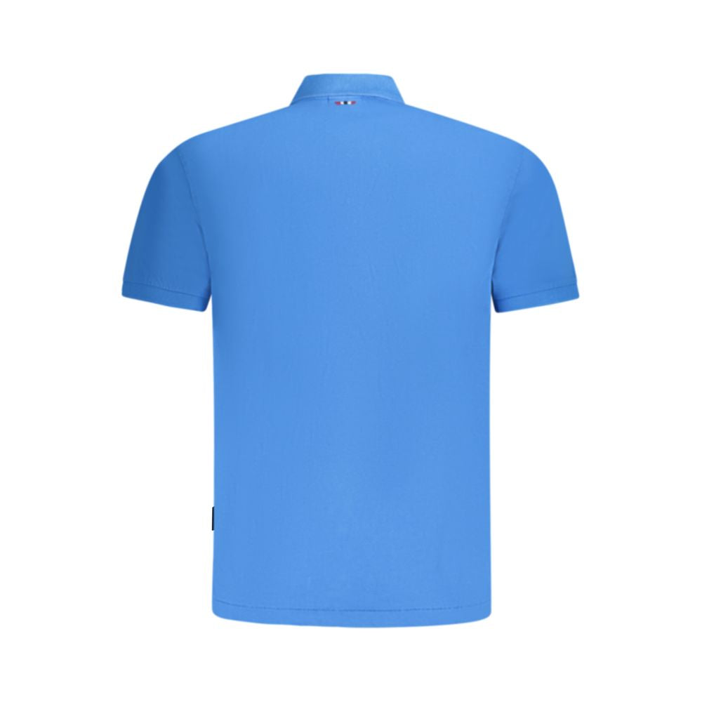 Blue Cotton Men Polo