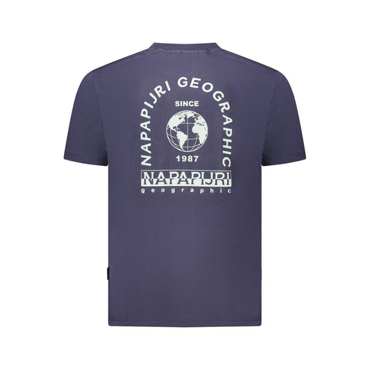 Blue Cotton Men T-Shirt