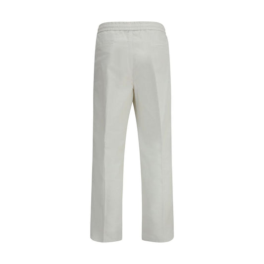 White Cotton Casual Pants