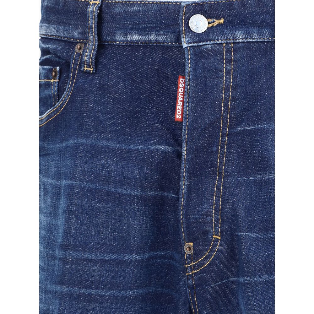 Blue Cotton Relaxed Fit Jeans