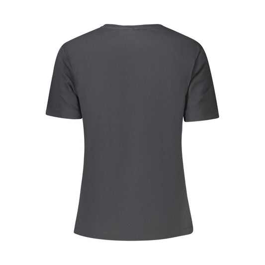 Black Cotton Women T-Shirt