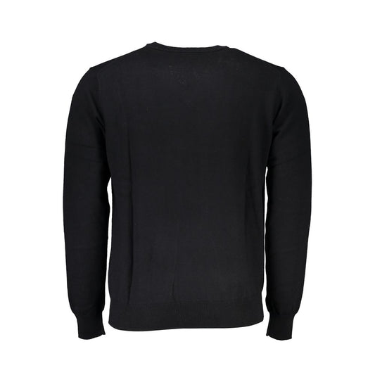 Black Cotton Men Sweater