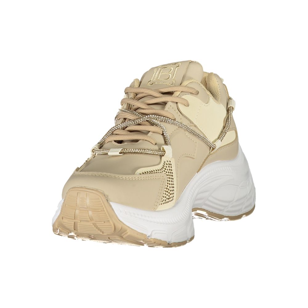 Beige Polyester Women Sneaker