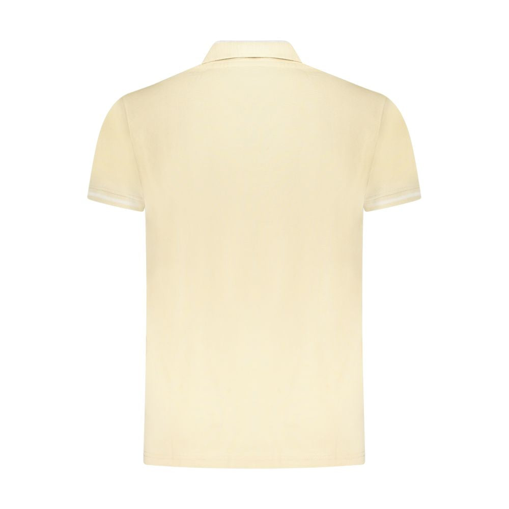 Beige Cotton Men Polo Shirt