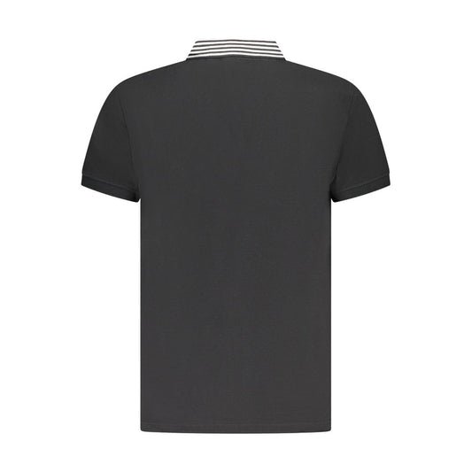 Black Cotton Men Polo Shirt