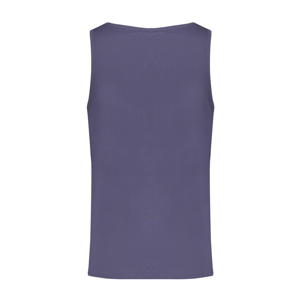 Blue Cotton Men Tank Top