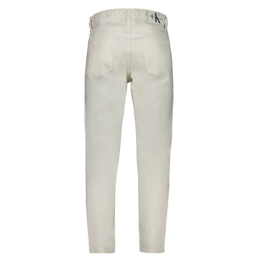 White Cotton Straight-Leg Jeans