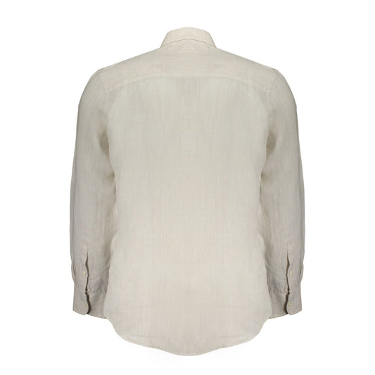 Beige Linen Men Shirt