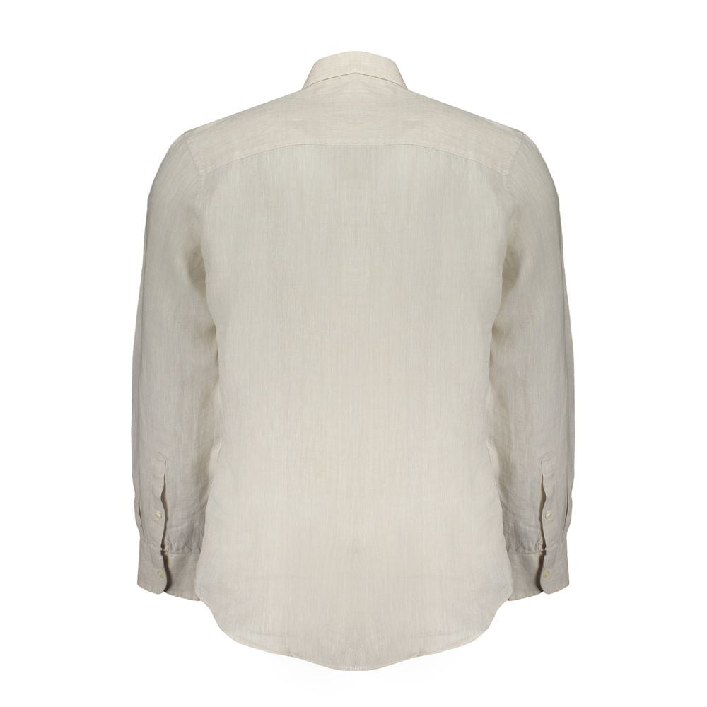 Beige Linen Men Shirt