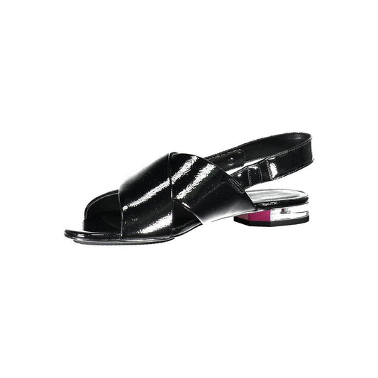 Black Leather Women Sandal