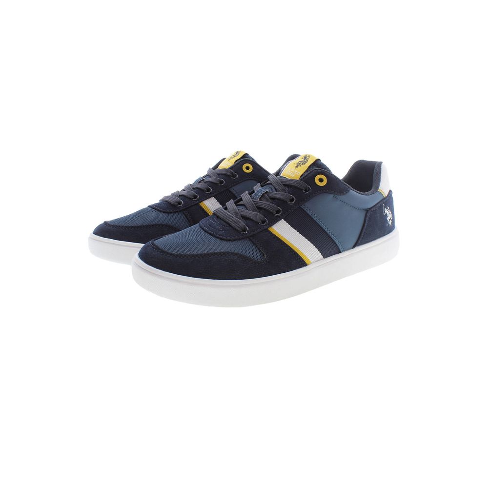 Blue Polyester Athletic Sneakers
