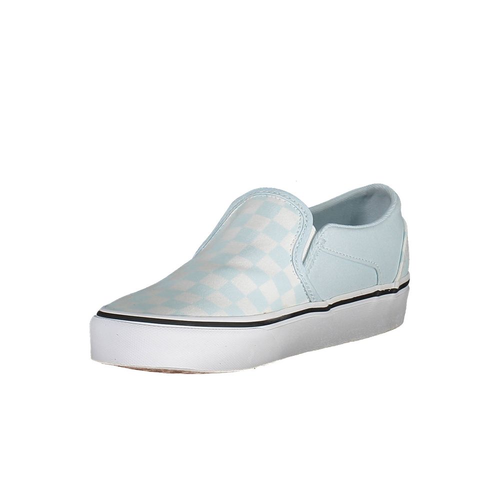 Blue Polyester Low Top Sneakers