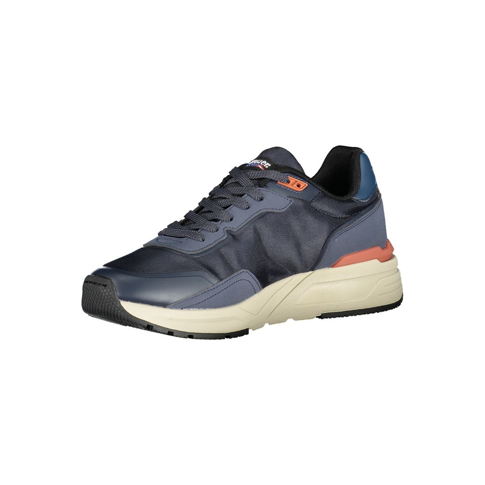 Blue Polyester Athletic Sneakers