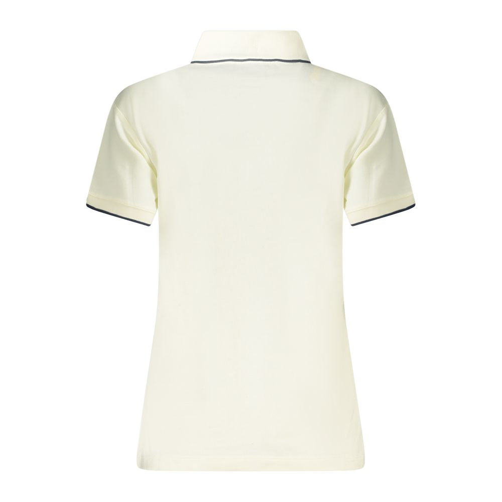White Cotton Women Polo Shirt
