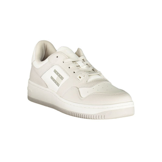 White Polyurethane Men Sneaker