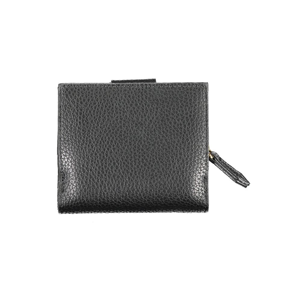 Black Polyurethane Womens Wallet