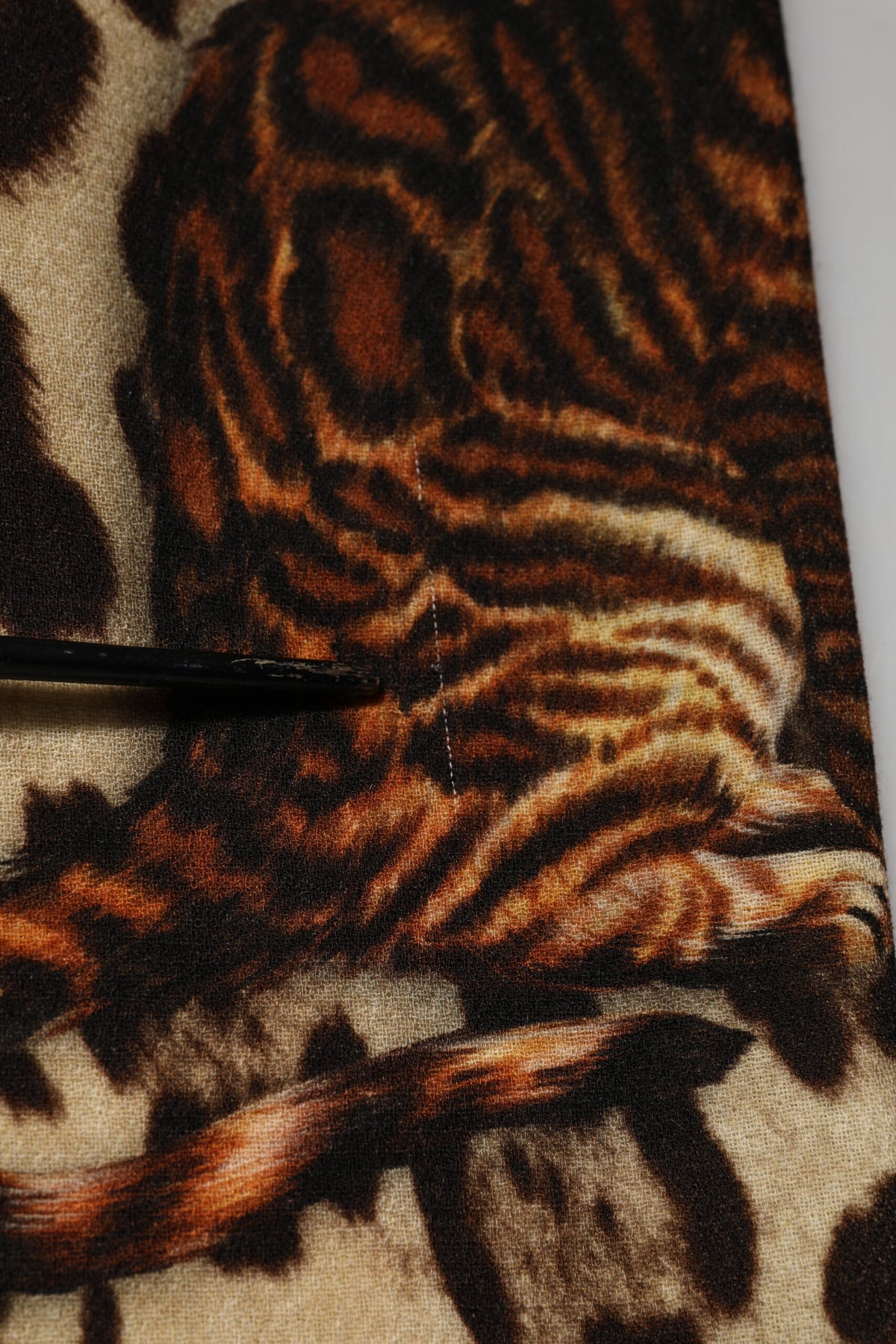 Brown Leopard Print Belted A-line Midi Dress