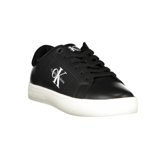 Black Polyester Low Top Sneakers