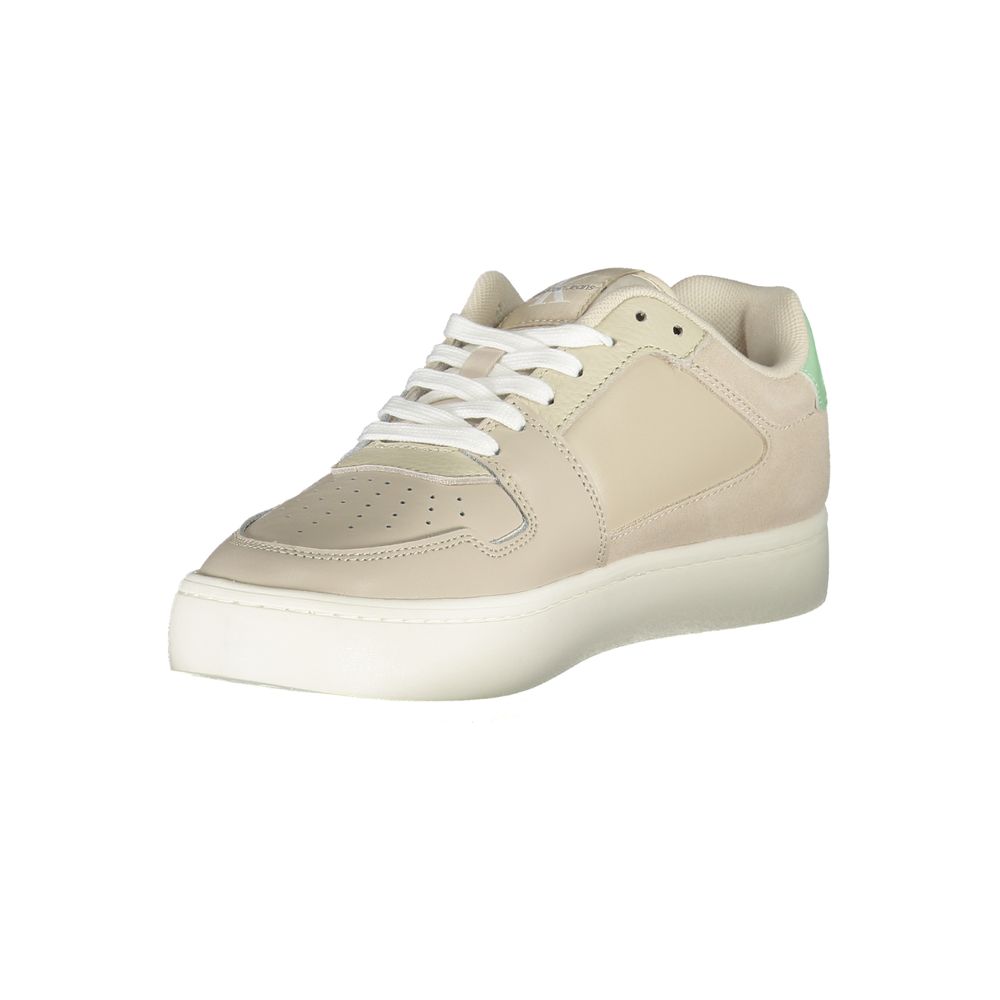 Beige Polyester Athletic Sneakers