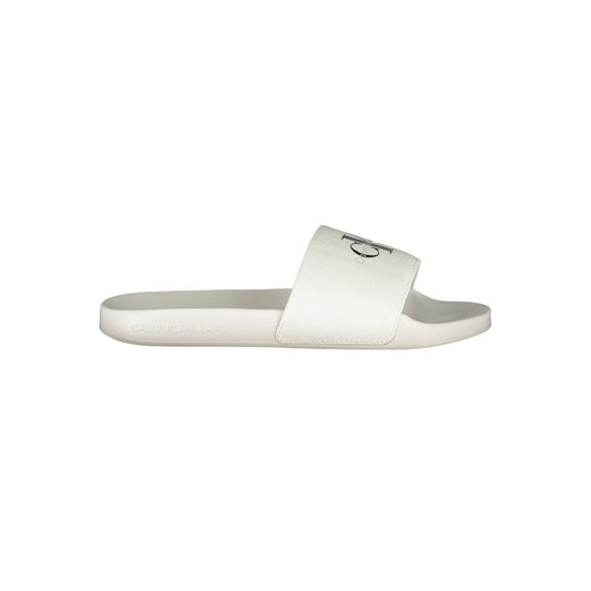 White Polyester Women Sandal