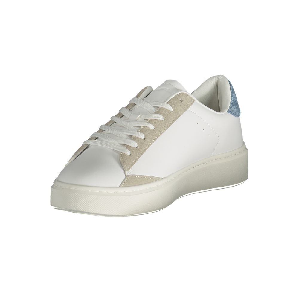 White Polyester Men Sneaker