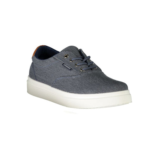 Blue Polyurethane Men Sneaker