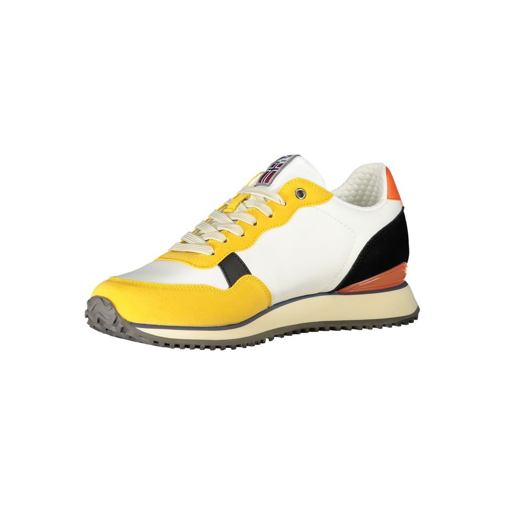 Yellow Polyester Athletic Sneakers