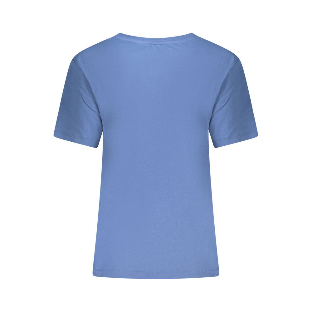 Blue Cotton Women T-Shirt