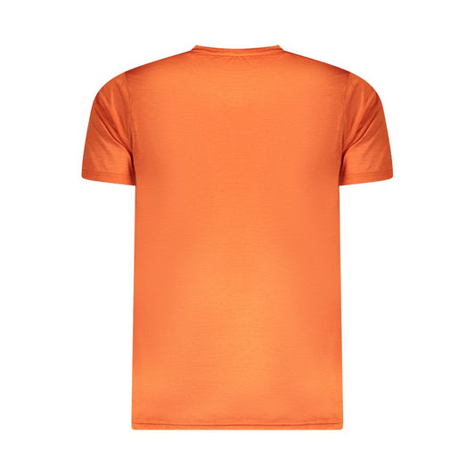 Orange Polyester Men T-Shirt