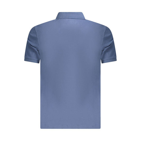Blue Cotton Men Polo