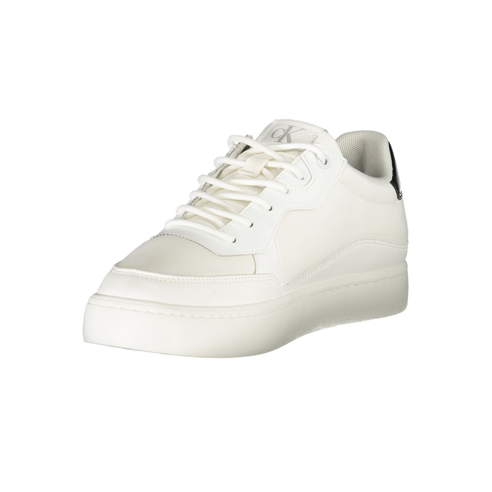 White Polyester Men Sneaker
